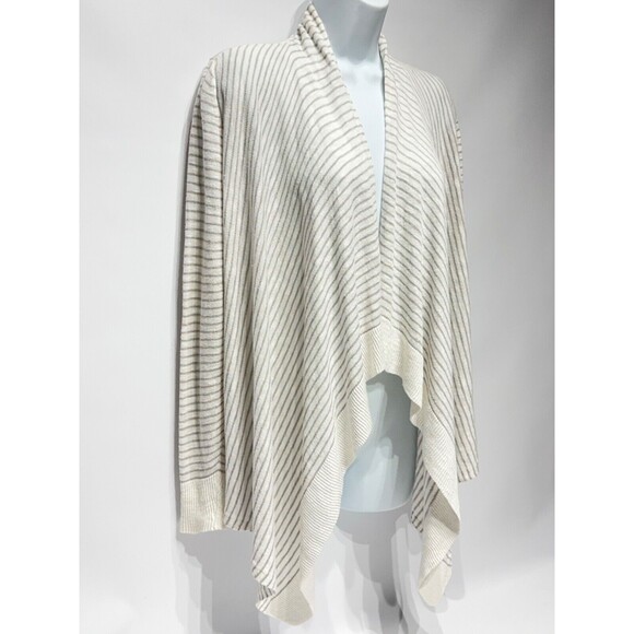 Eileen Fisher Open Cardigan Sweater Gray Stripe Linen Blend Women's Petite S - Picture 5 of 8